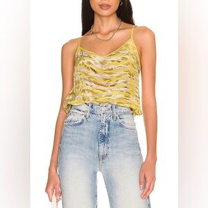NWT ALLSAINTS Tami Oniyuri Yellow Floral Cami Tank Top Size 2 US / 6 UK Revolve